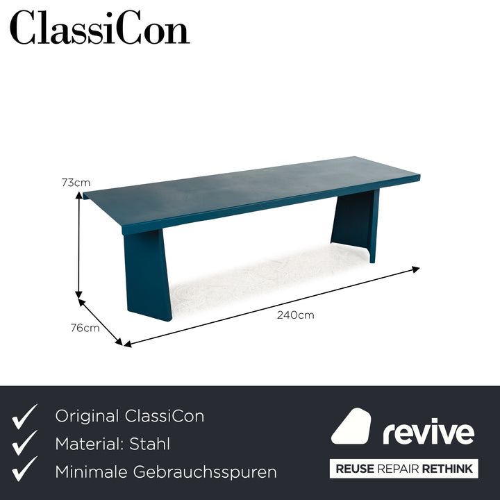 Table à manger Classicon Palas en acier bleu 240 x 73 x 76 cm