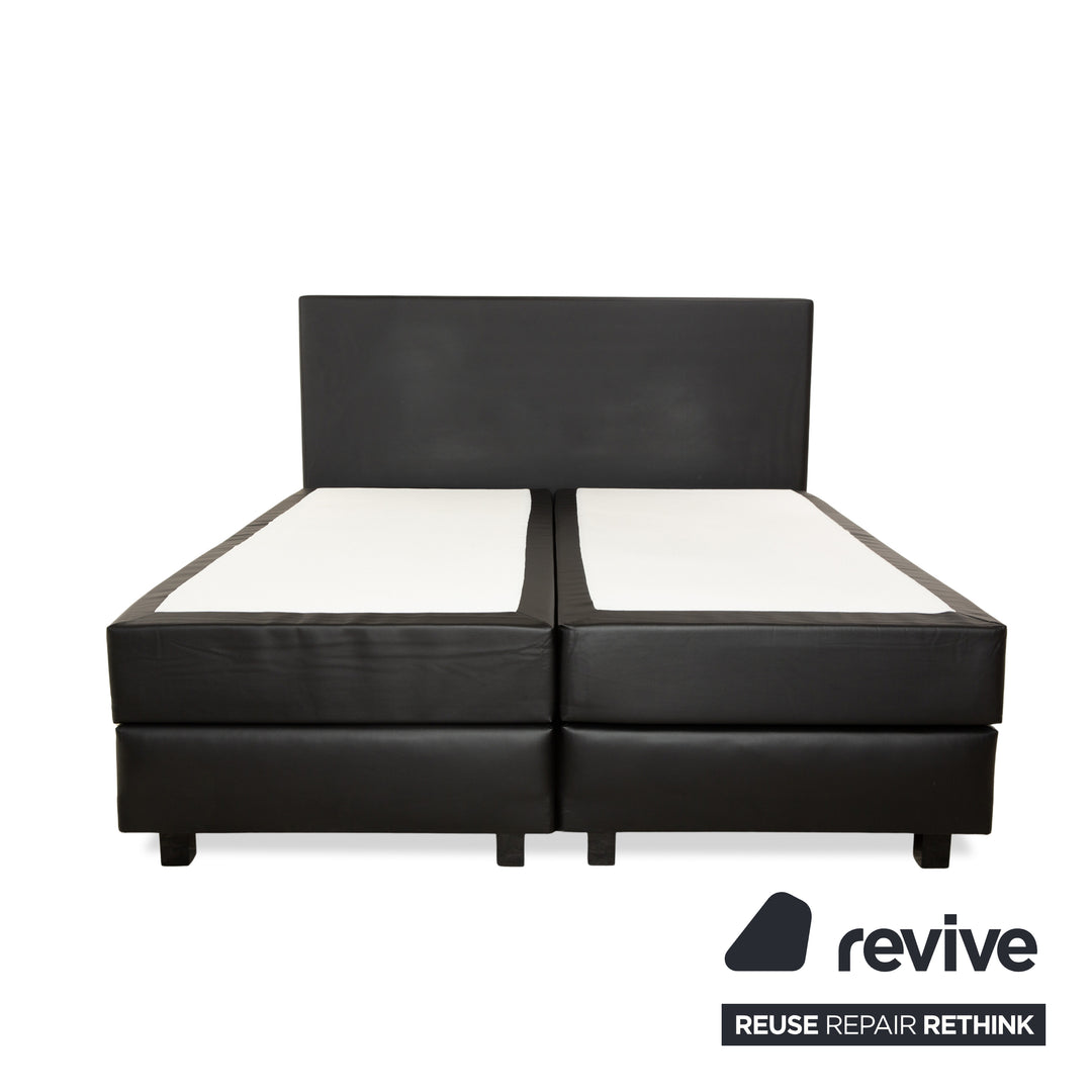 Cocoon Boxspringbett 180x200 Kunstleder Schwarz Bett Doppelbett
