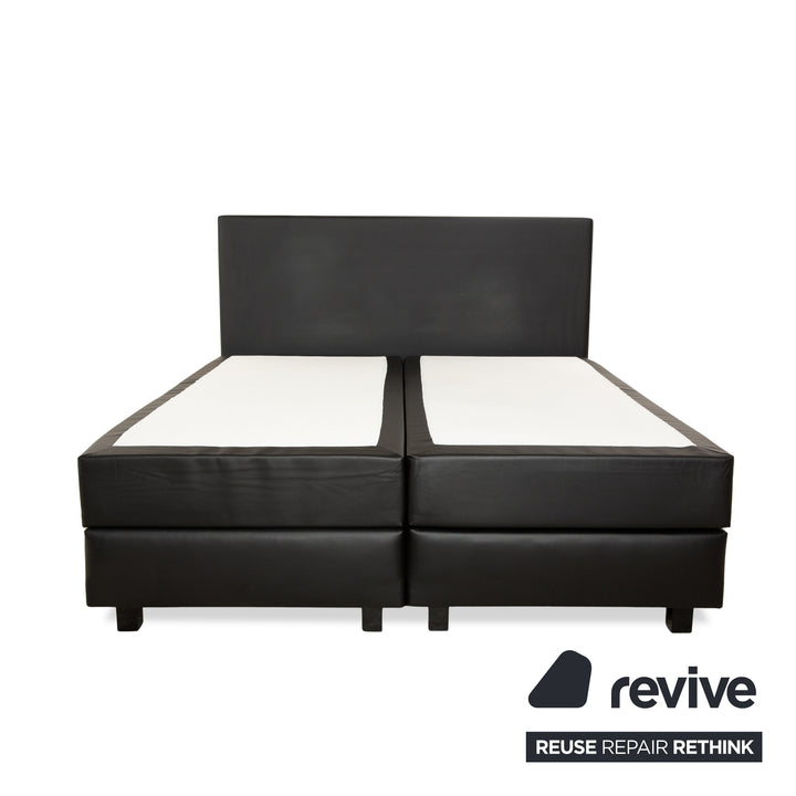 Cocoon Boxspringbett 180x200 Kunstleder Schwarz Bett Doppelbett