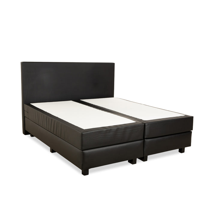 Cocoon box spring bed 180x200 faux leather black bed double bed