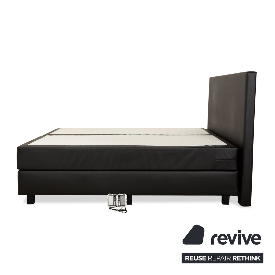 Cocoon Boxspringbett 180x200 Kunstleder Schwarz Bett Doppelbett