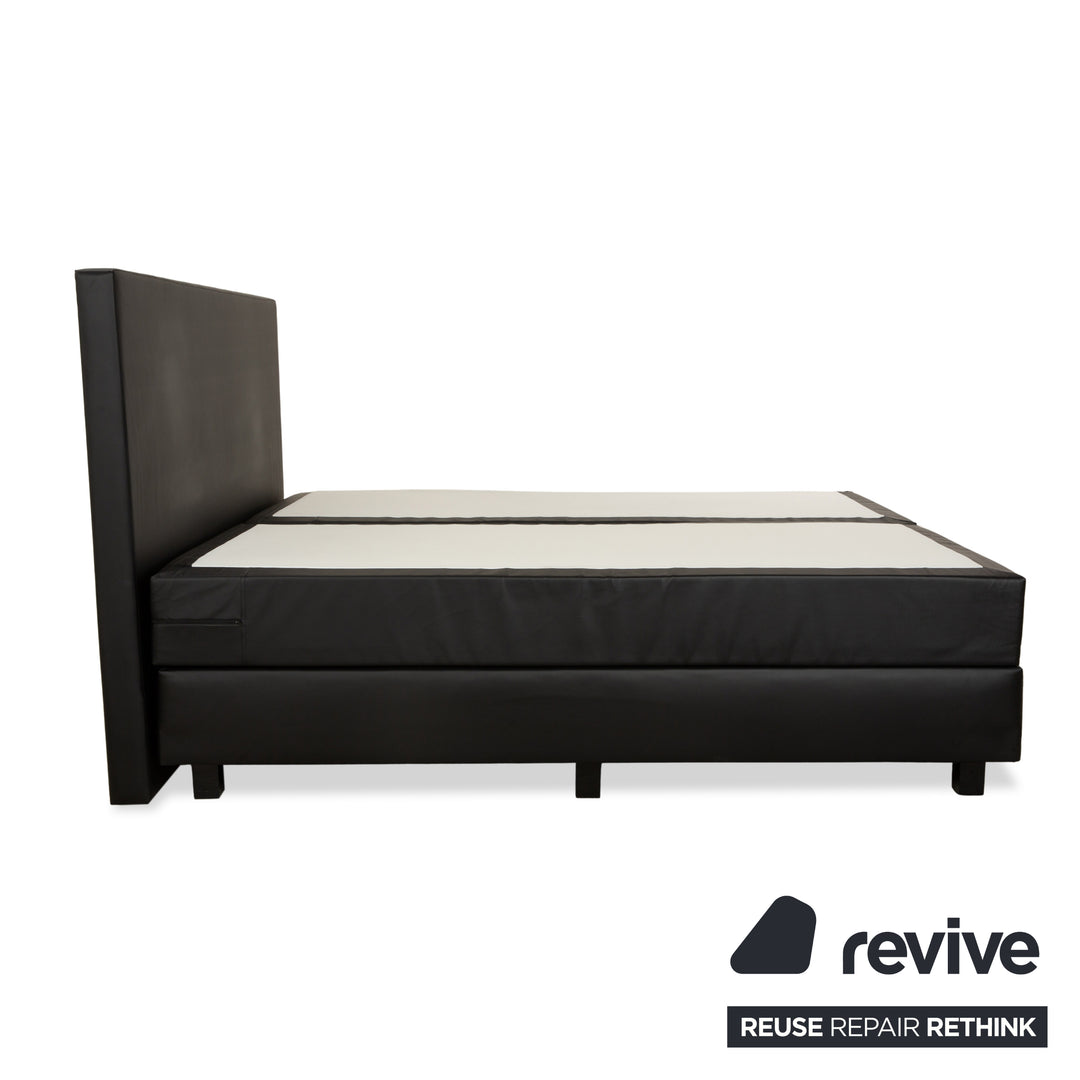 Cocoon Boxspringbett 180x200 Kunstleder Schwarz Bett Doppelbett