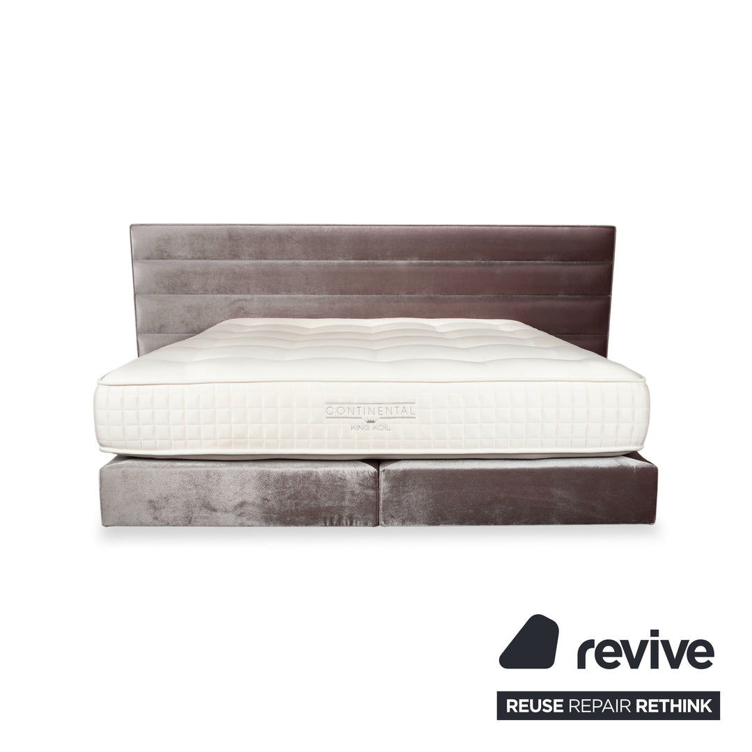 Cocoon La Donna Stoff Bett Silber Cashmere Matratze Boxspringbett