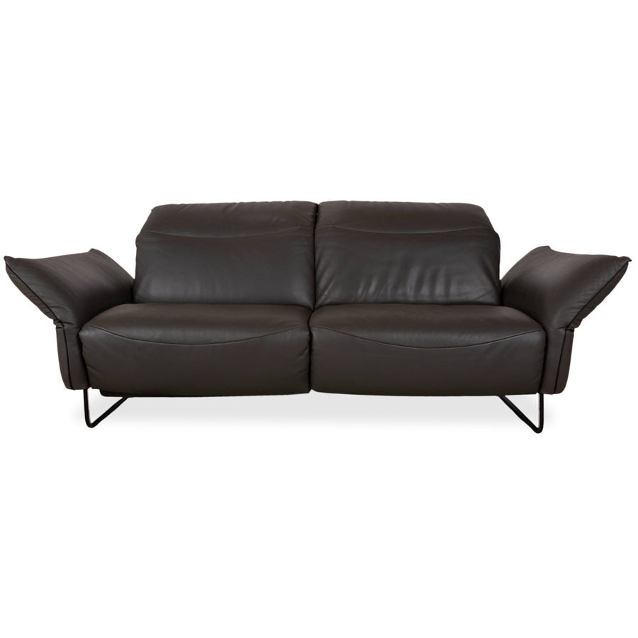 Comfort Republic Leather Two-Seater Anthracite Grey Sofa Couch Electric Function