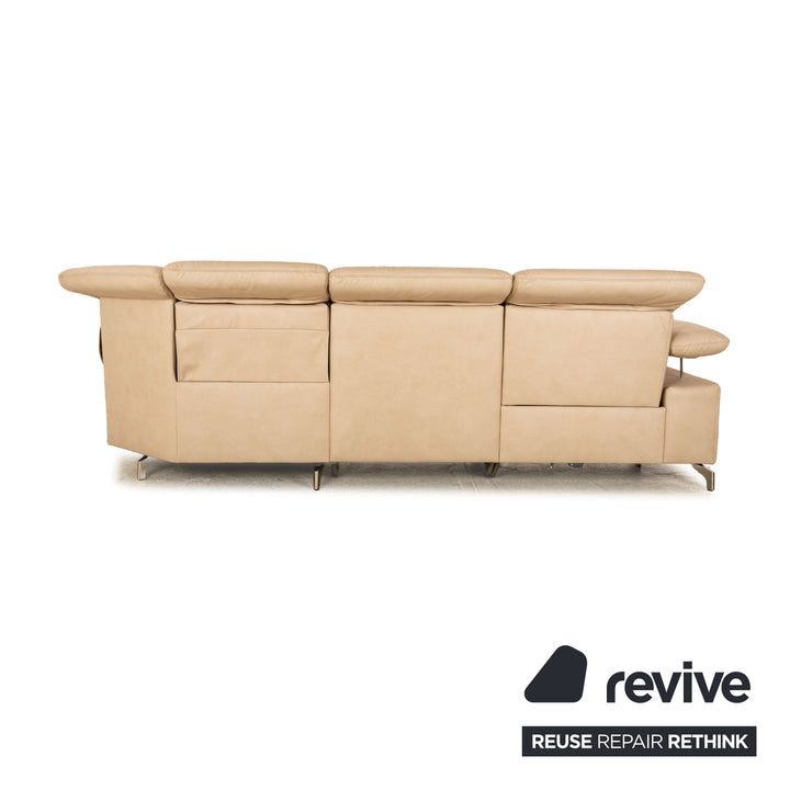 Concept CS 3000 Stoff Ecksofa Beige elektrische Funktion Mikrofaser