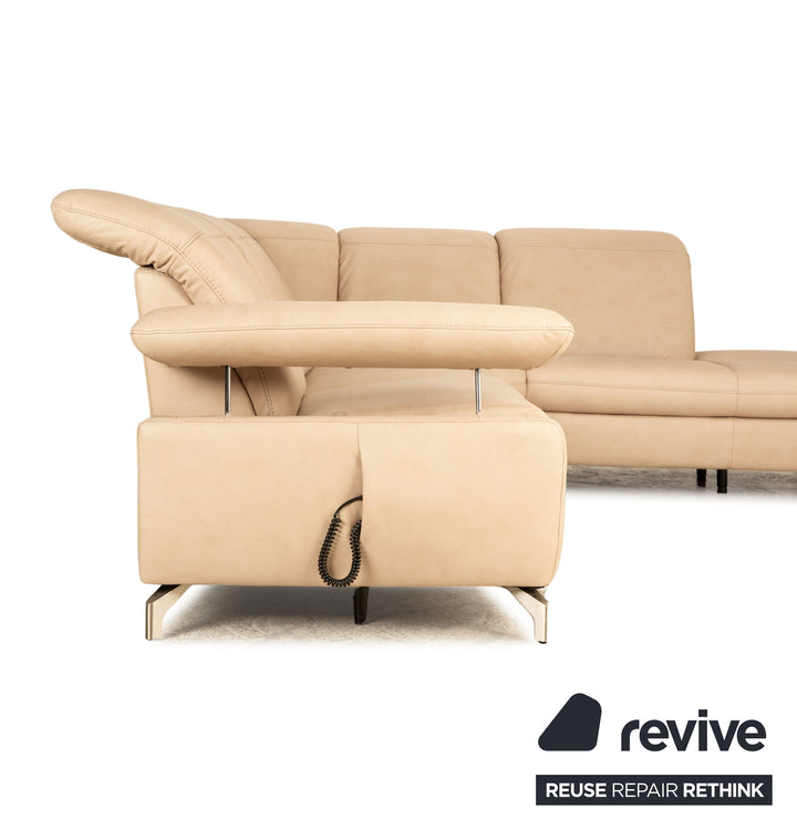 Concept CS 3000 Stoff Ecksofa Beige elektrische Funktion Mikrofaser