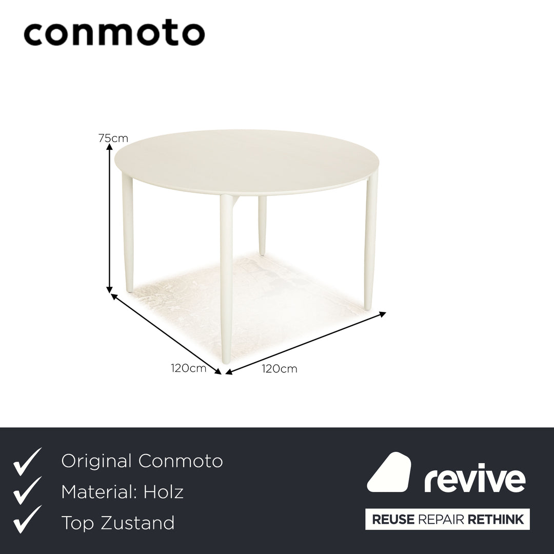 Conmoto Mito wooden dining table light gray 120 x 75 cm
