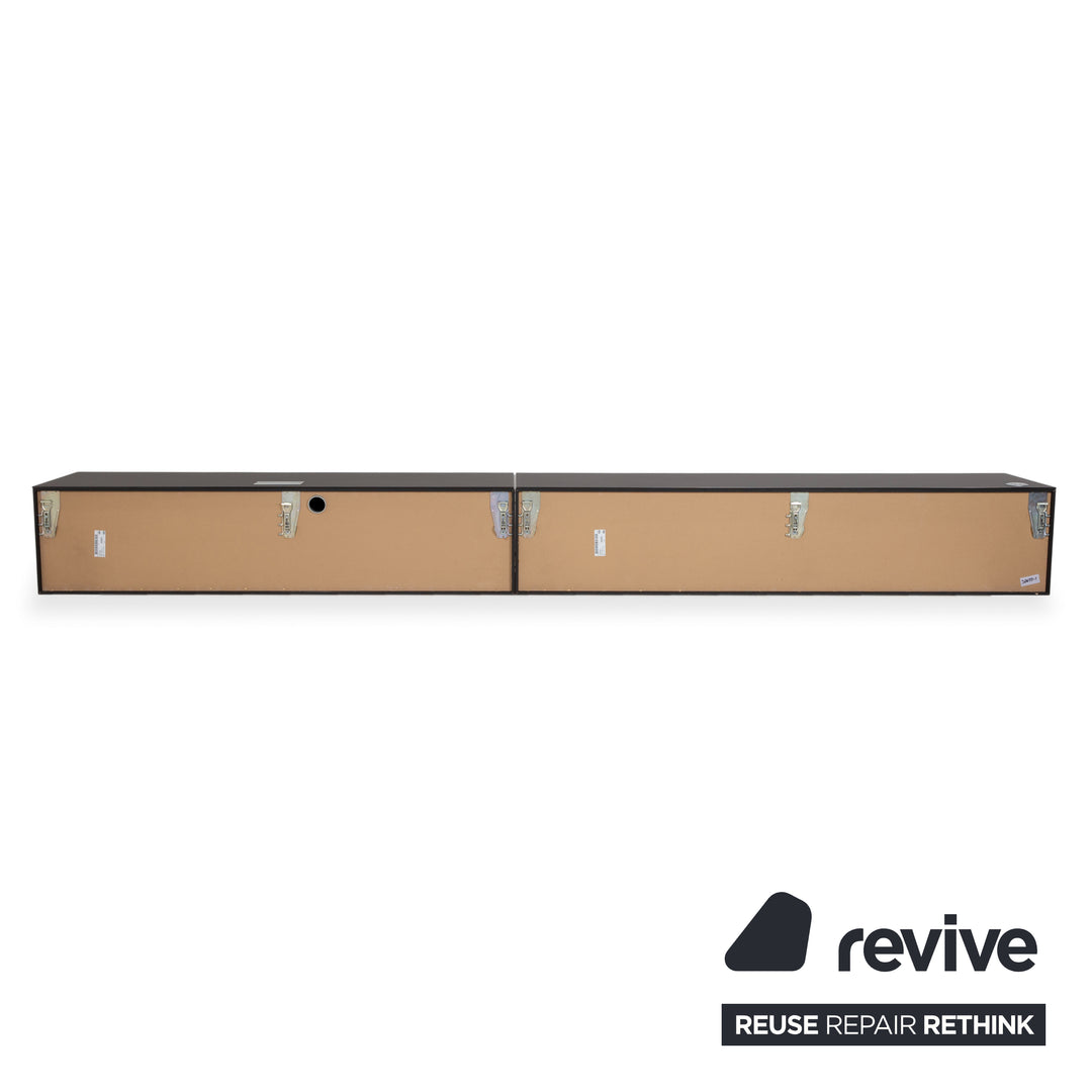 Contur 3900 Holz Sideboard Schwarz Anthrazit Glas