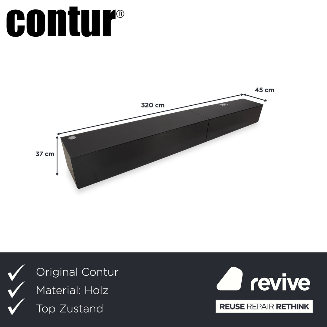 Contur 3900 Holz Sideboard Schwarz Anthrazit Glas