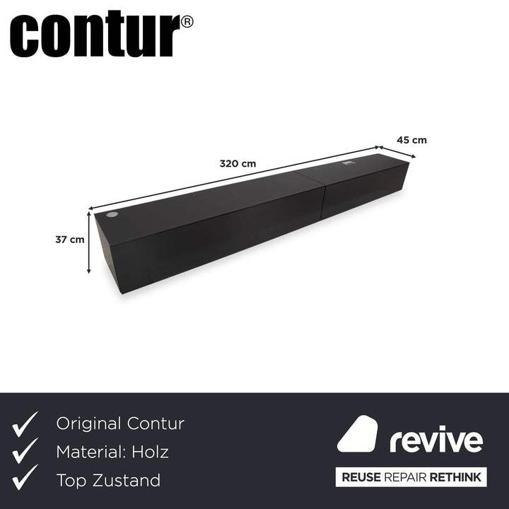 Contur 3900 Holz Sideboard Schwarz Anthrazit Glas