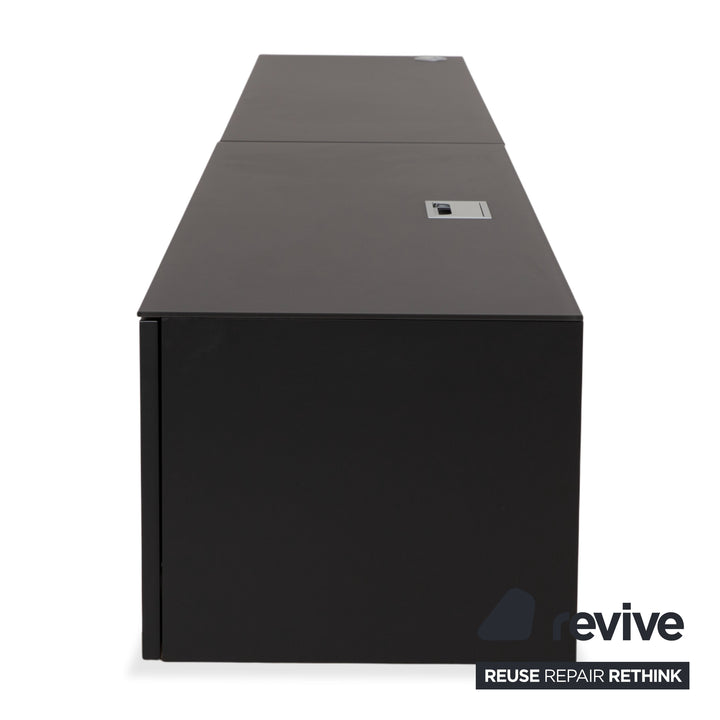 Contur 3900 Holz Sideboard Schwarz Anthrazit Glas