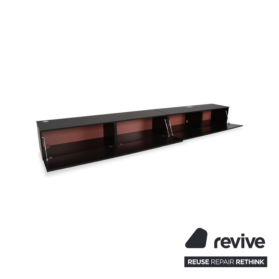 Contur 3900 Holz Sideboard Schwarz Anthrazit Glas