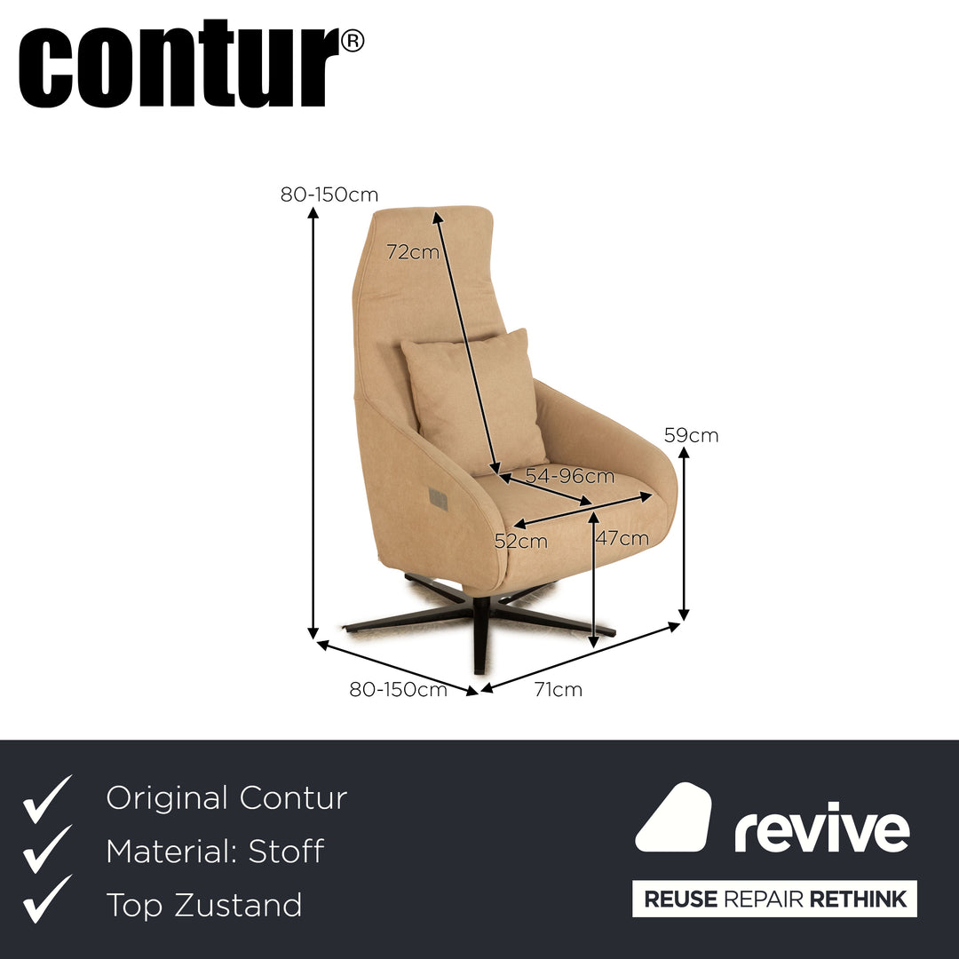 Contur Noto Stoff Sessel Beige elektrische Funktion Relaxfunktion