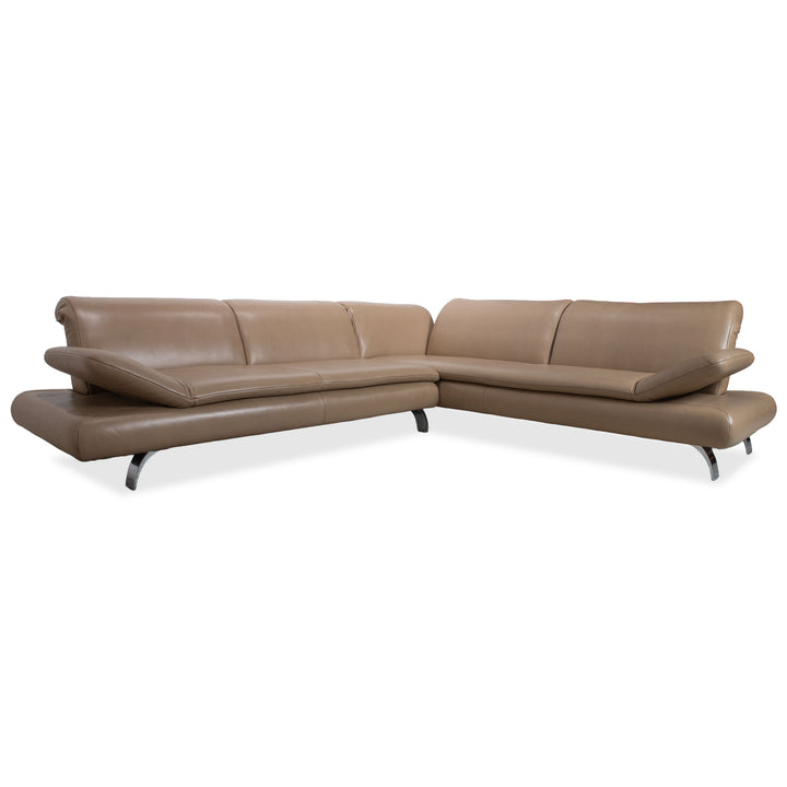 Contur Rodrigo Leder Ecksofa Hellbraun Creme Mokka manuelle Funktion
