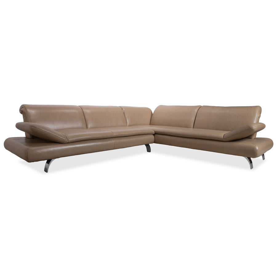 Contur Rodrigo Leder Ecksofa Hellbraun Creme Mokka manuelle Funktion