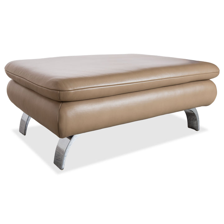 Contur Rodrigo Cuir Pouf Marron clair Crème Moka