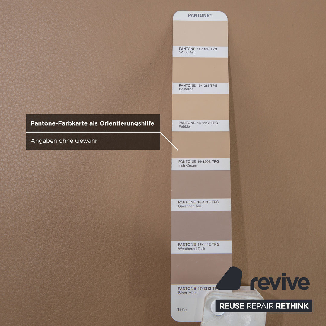 Contur Rodrigo Leder Hocker Hellbraun Creme Mokka