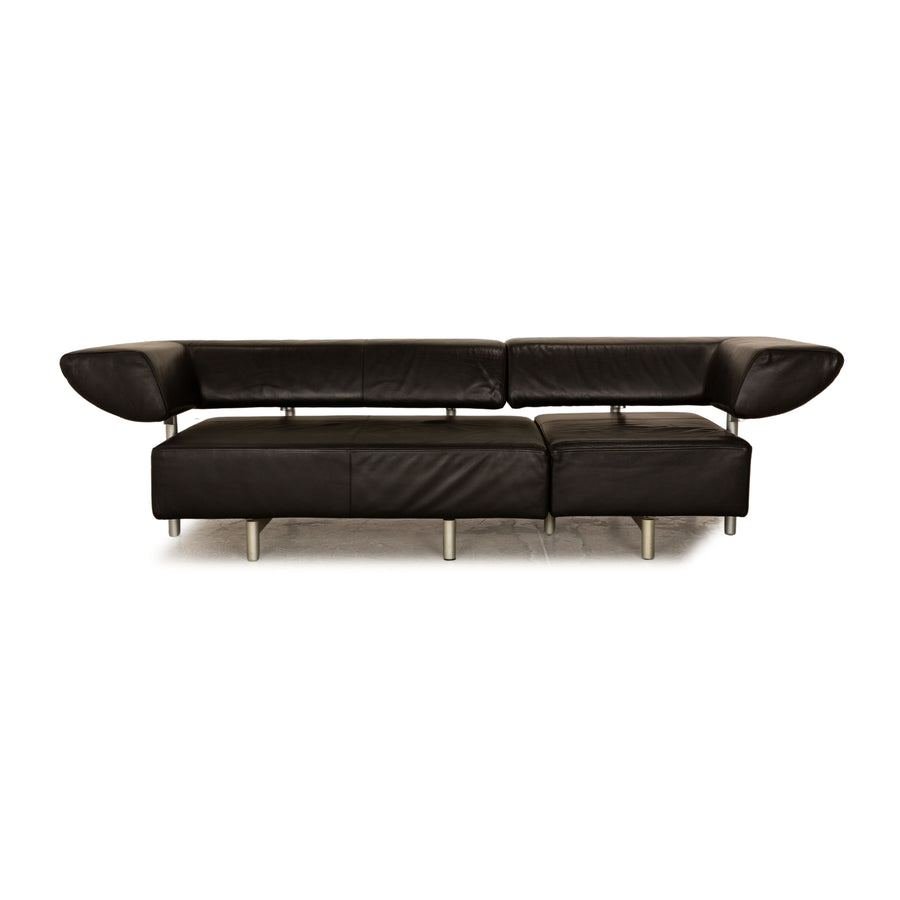 Cor Arthe Leder Dreisitzer Schwarz Sofa Couch manuelle Funktion