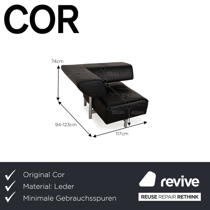 Cor Arthe Leather Armchair Black manual function