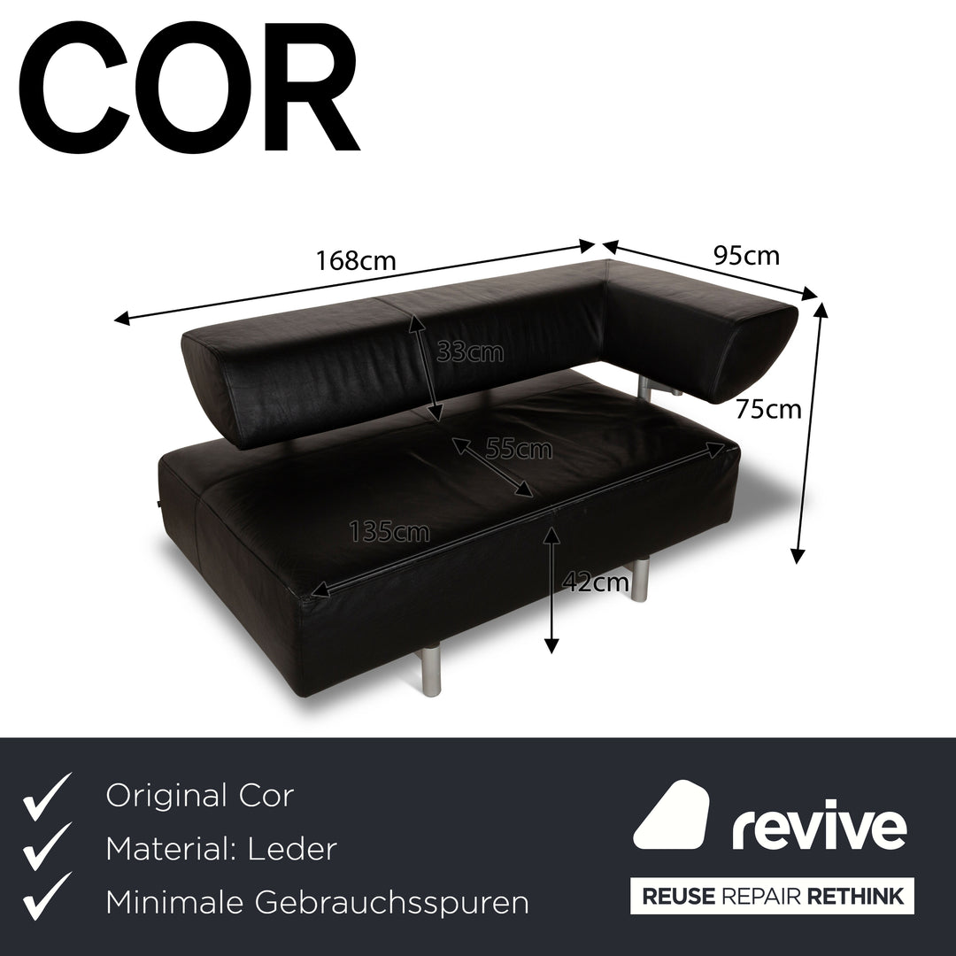 Cor Arthe Leather Two-Seater Black