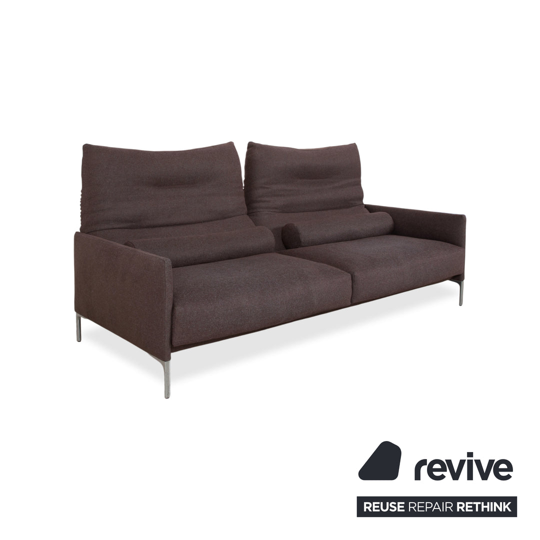 Canapé 3 places en tissu Corduroy Avalanche gris avec fonction manuelle