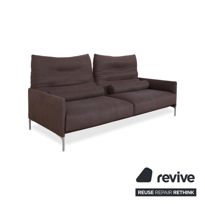 Canapé 3 places en tissu Corduroy Avalanche gris avec fonction manuelle