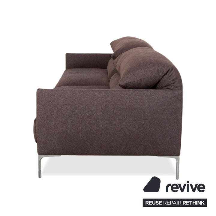 Canapé 3 places en tissu Corduroy Avalanche gris avec fonction manuelle