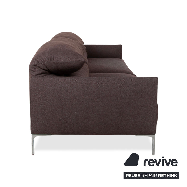 Canapé 3 places en tissu Corduroy Avalanche gris avec fonction manuelle