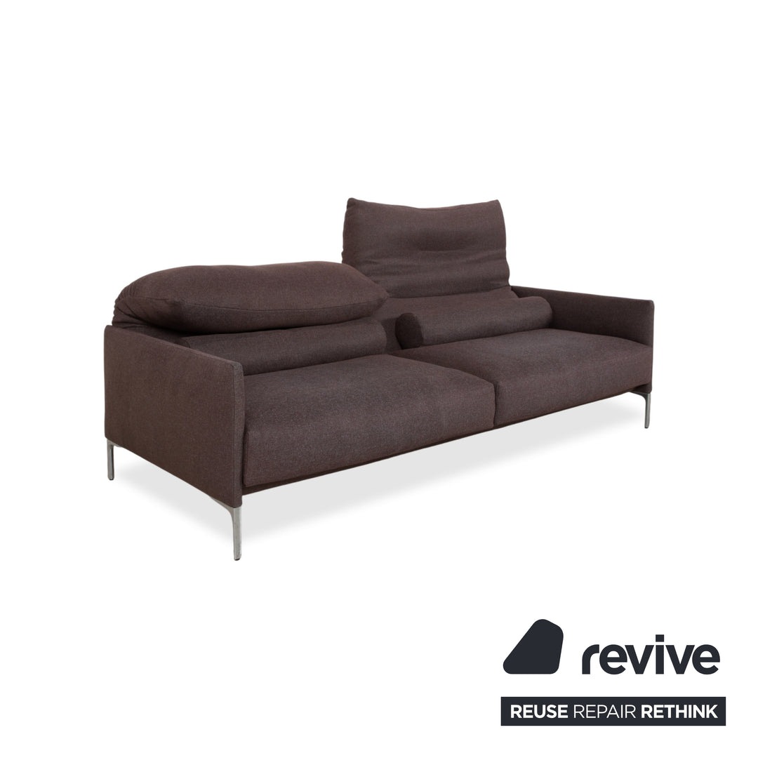 Canapé 3 places en tissu Corduroy Avalanche gris avec fonction manuelle