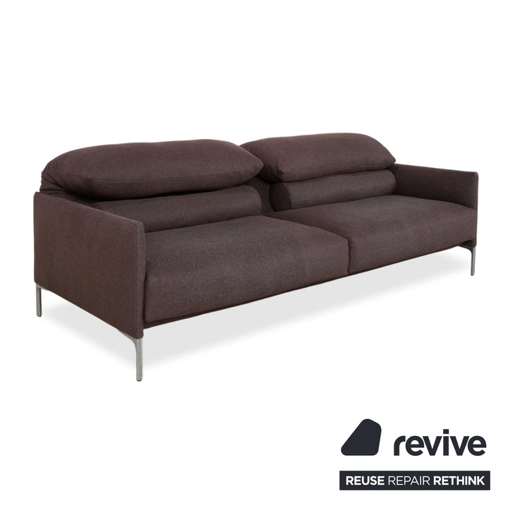 Canapé 3 places en tissu Corduroy Avalanche gris avec fonction manuelle