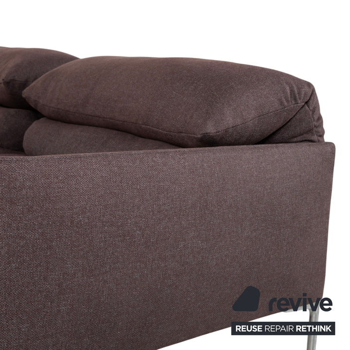 Canapé 3 places en tissu Corduroy Avalanche gris avec fonction manuelle