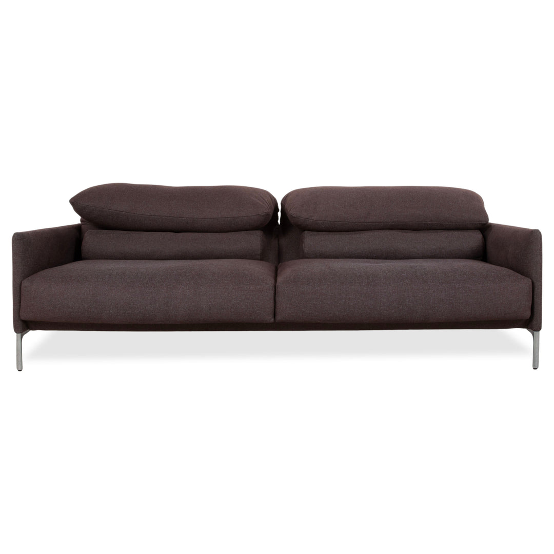 Canapé 3 places en tissu Corduroy Avalanche gris avec fonction manuelle