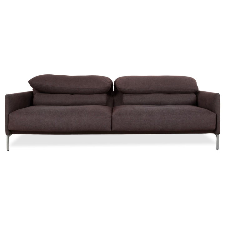 Canapé 3 places en tissu Corduroy Avalanche gris avec fonction manuelle