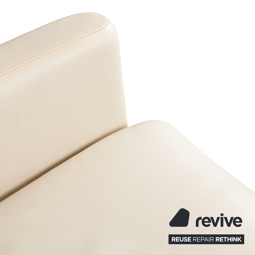 COR Bico Leather Armchair Cream Beige Electric Recliner Function