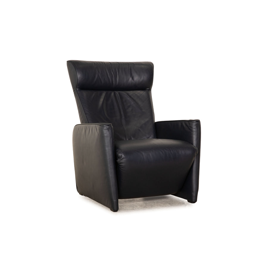 Cor Bico leather armchair dark blue manual function relaxation function