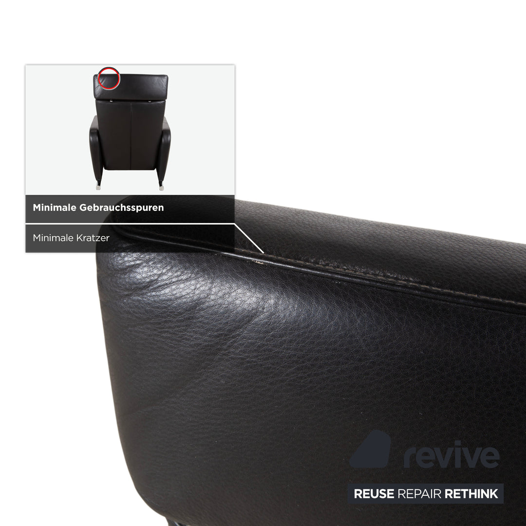 COR Bico Leder Sessel Schwarz elektrische und manuelle Funktion