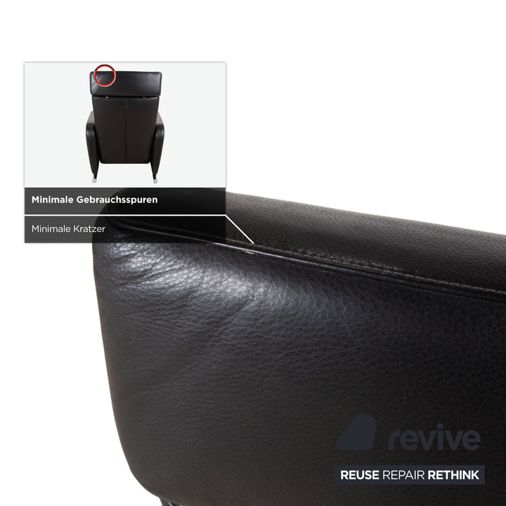 COR Bico Leder Sessel Schwarz elektrische und manuelle Funktion