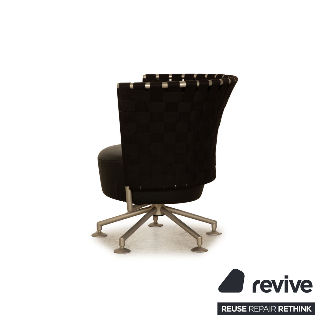 Cor Circo Leder Sessel Schwarz Drehfunktion