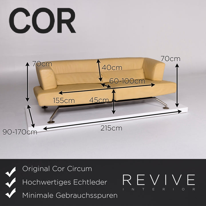 Cor Circum sofa set yellow 1x two-seater 1x stool #10396