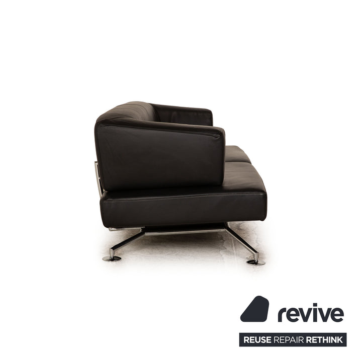 Cor Circum Leather Two Seater Black Sofa Couch Function
