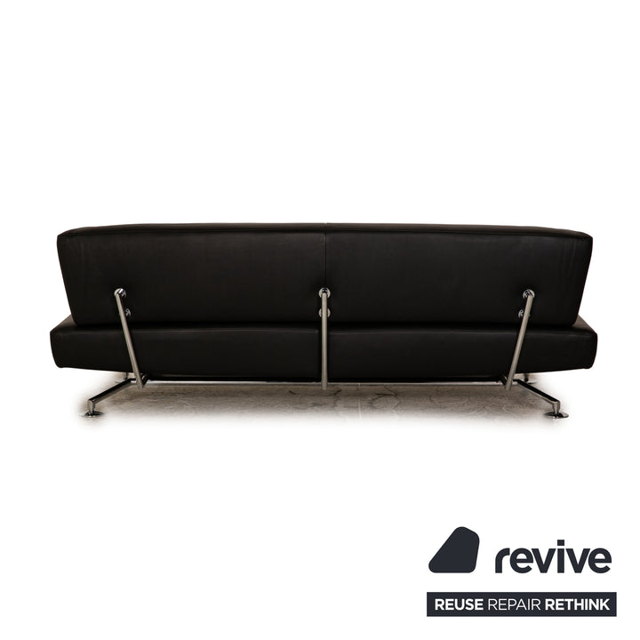 Cor Circum Leather Two Seater Black Sofa Couch Function