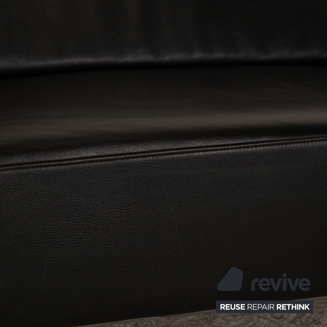Cor Circum Leather Two Seater Black Sofa Couch Function