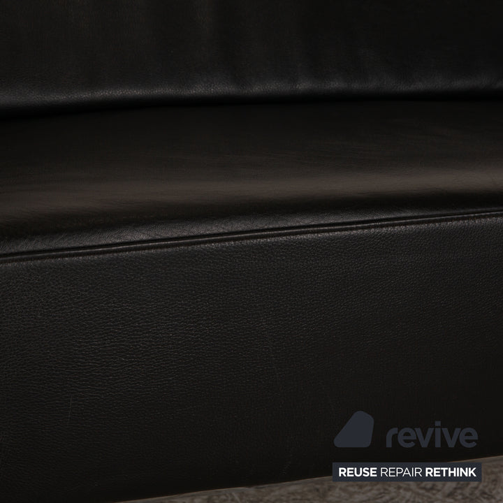 Cor Circum Leather Two Seater Black Sofa Couch Function