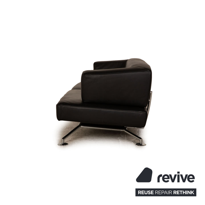 Cor Circum Leather Two Seater Black Sofa Couch Function
