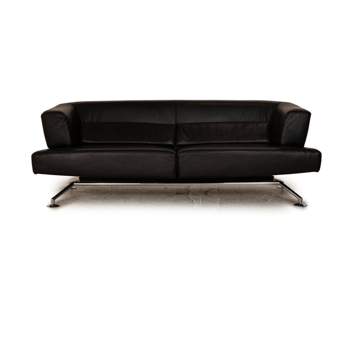 Cor Circum Leather Two Seater Black Sofa Couch Function