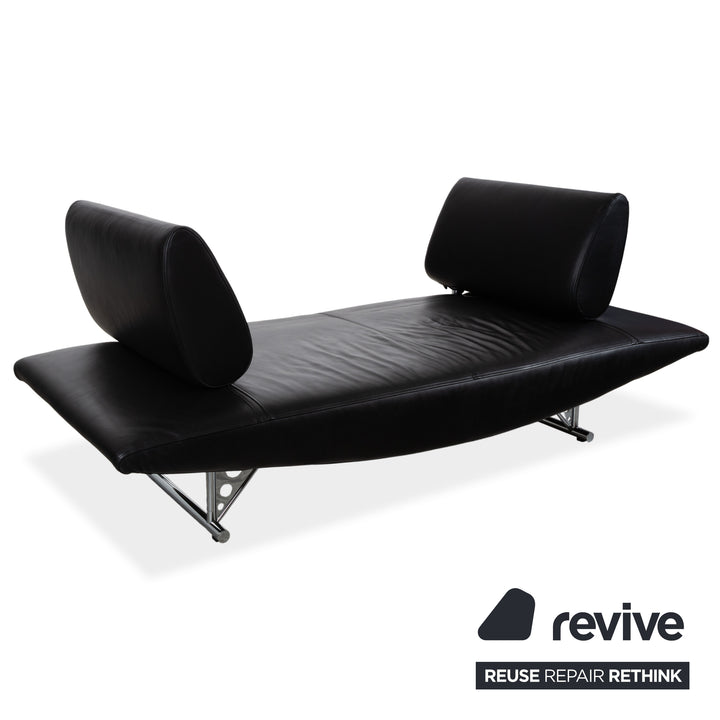 COR Cirrus Leder Dreisitzer Schwarz Sofa Couch manuelle Funktion
