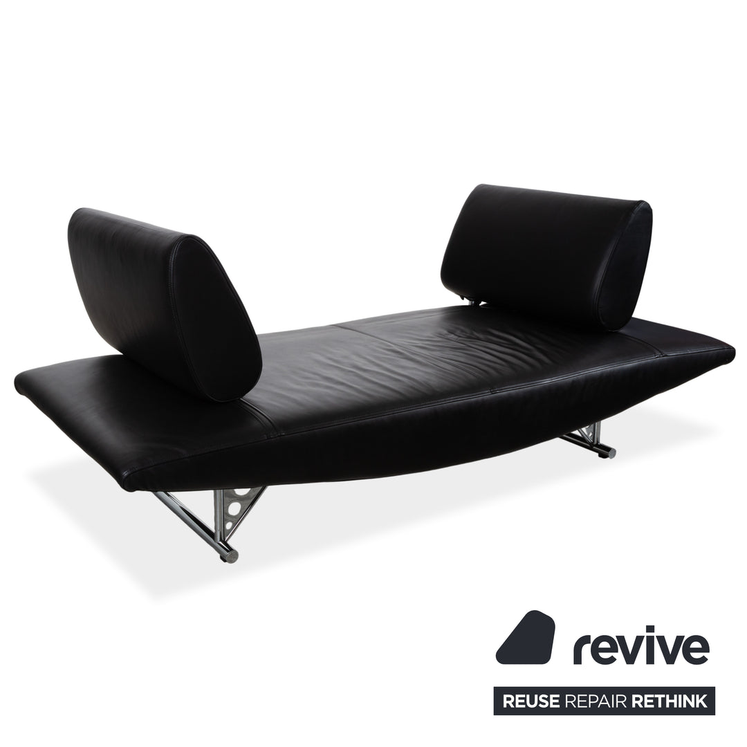 COR Cirrus Leder Dreisitzer Schwarz Sofa Couch MΩanuelle Funktion