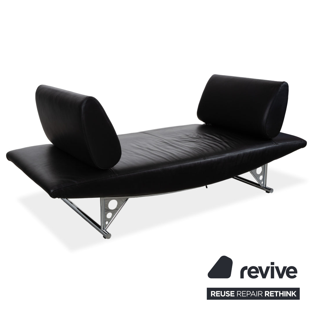 COR Cirrus Leder Dreisitzer Schwarz Sofa Couch MΩanuelle Funktion
