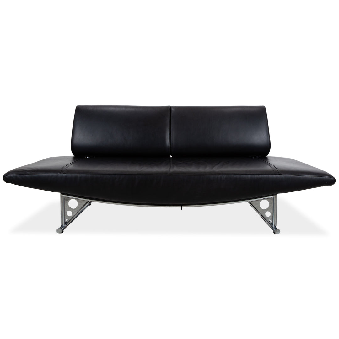 COR Cirrus Leder Dreisitzer Schwarz Sofa Couch manuelle Funktion