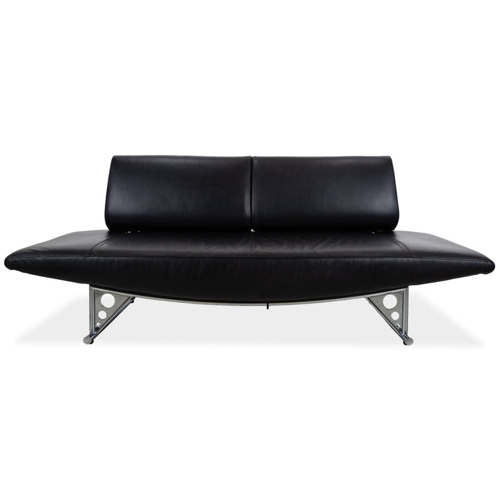 COR Cirrus Leder Dreisitzer Schwarz Sofa Couch manuelle Funktion